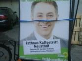 Plakataufstellung Rathaus Kaffeetreff Neustadt 